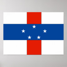 Netherlands Antilles Flag Poster