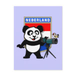 Netherlands Birding Panda Postcard