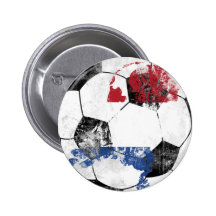 Netherlands Distressed Soccer Pinback Button