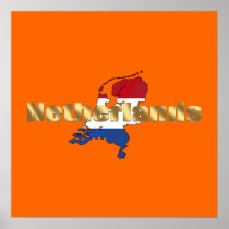 Netherlands (Holland) Dutch flag log gear Poster