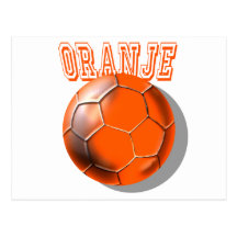 Netherlands Oranje soccer ball Voetbal love Post Card