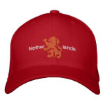 Netherlands Red and Orange Rampant Lion Cap Embroidered Baseball Caps