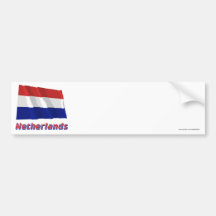 Netherlands Waving Flag with Name Bumper Sticker