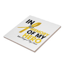 Neuroblastoma Cancer Tribute In Memory of My Hero Tile