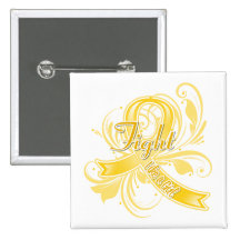 Neuroblastoma Fight Like a Girl Flourish Pins