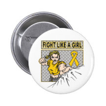Neuroblastoma Fight Like A Girl Punch Pinback Buttons