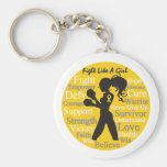 Neuroblastoma Fight Like A Girl Warrior Collage Key Chains