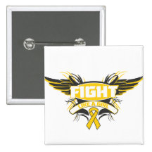 Neuroblastoma Fight Like a Girl Wings.png Pinback Button