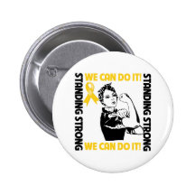 Neuroblastoma Standing Strong We Can Do It Pinback Button
