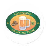 Neurology Drinking Team Round Stickers