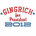 Neut Gingrich for President 2012 embroidered shirts