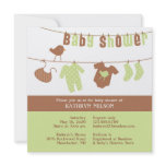 Neutral Baby Shower Green Flat Invitation
