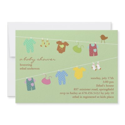 Neutral Baby Shower Green Flat Invitation by all_items