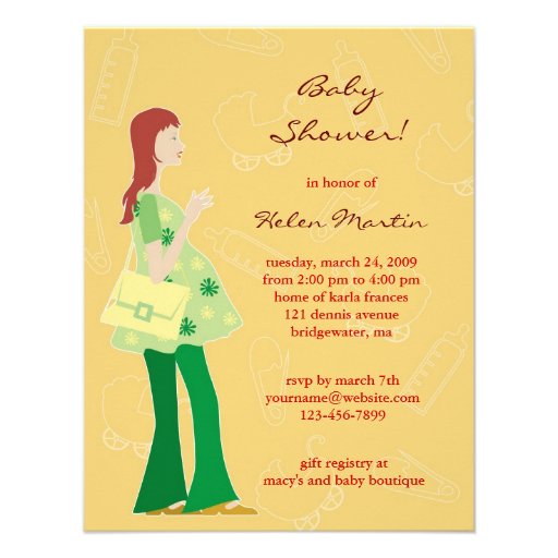 Neutral Baby Shower Green Flat Invitation