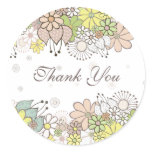 Neutral Blooms White Gift Thank You Label Sticker
