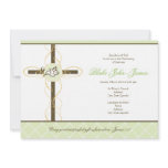 Neutral Green Christening/Baptism Invitation