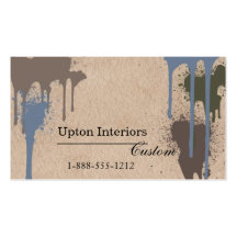 Neutral Paint Splatters and Brown Paper Business Card