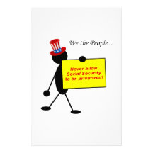 Never Allow Social Security to be Privatized Personalized Stationery