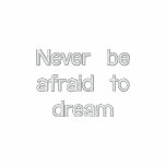 Never be afraid to dream embroidered shirts