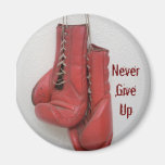 Never Give Up Button Fridge Magnet