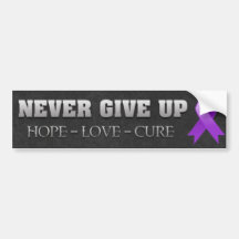 Never Give Up Hope GIST Cancer Awareness Bumper Sticker
