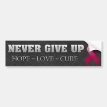 Never Give Up Hope Multiple Myeloma Awareness Bumper Sticker