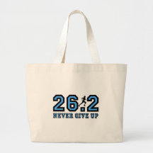 Never give up marathon canvas bags
