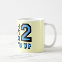 Never give up marathon mugs
