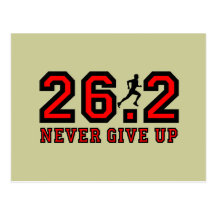 Never give up marathon post card