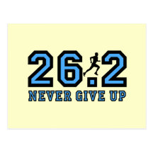 Never give up marathon post cards