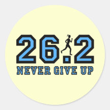 Never give up marathon round stickers