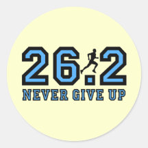Never give up marathon round stickers