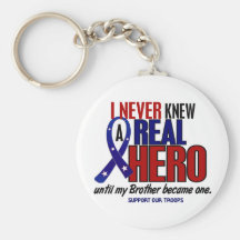 Never Knew A Hero 2 Brother (Support Our Troops) Key Chain
