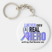 Never Knew A Hero 2 Dad Prostate Cancer Keychain