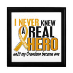 Never Knew a Hero 2 Grandson Appendix Cancer Jewelry Box