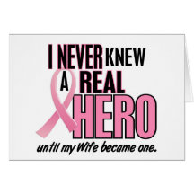 Never Knew A Hero 2 PINK (Wife) Greeting Card