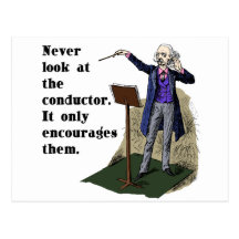 Never Look at the Conductor Postcards