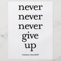 Never Never Never Give Up Full Color Flyer