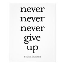 Never Never Never Give Up Personalized Invite