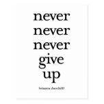 Never Never Never Give Up Post Card
