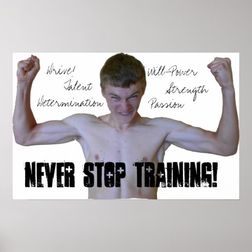 Never Stop Training Motivational Poster