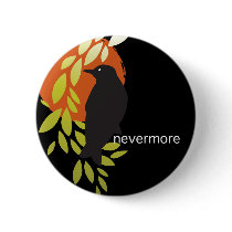 Nevermore - Raven & Moon by Poe Pinback Buttons