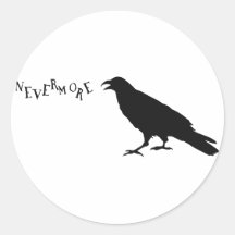 Nevermore Raven Round Stickers