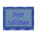 New address blue plaid postcards