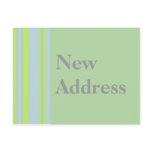 New Address yellow grey blue stripes postcards