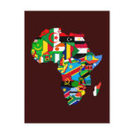 New African Country Flags Flag Map of Africa postcards