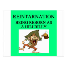 new age hillbilly joke postcards