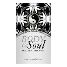 New Age Yin Yang Black White Batik Business Card
