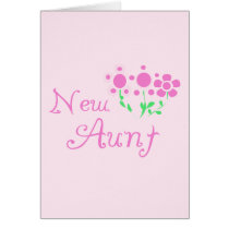 New Aunt Pink Flowers Tshirts and Gifts Card