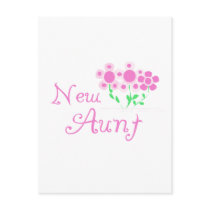 New Aunt Pink Flowers Tshirts and Gifts Post Card